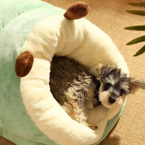 Snug Pug Cozy Dog Bed - Self-Warming Antler Cave Bed for Small Dogs & Cats